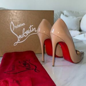💖Authentic Christian Louboutin So Kate Patent Pointed Pumps Heels Size 37.5💖